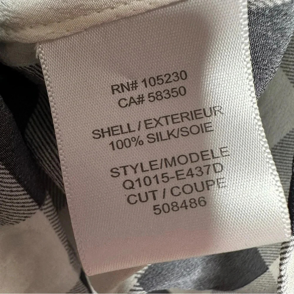 Equipment Gray Buffalo Check Logan 100% Silk Blouse Size XS - Picture 3 of 9